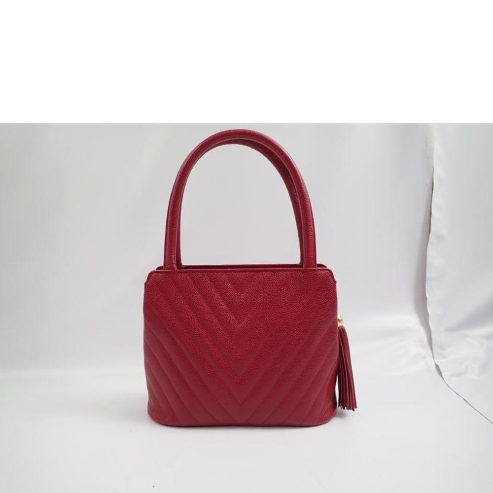 Chanel Skin Fringe V-Stitch Hand Bag Caviar